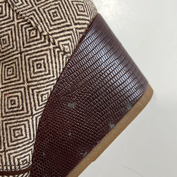 TOMS Desert Wedge Tweed Brown Bootie Boot Geometric Sz 8 - Picture 6 of 10